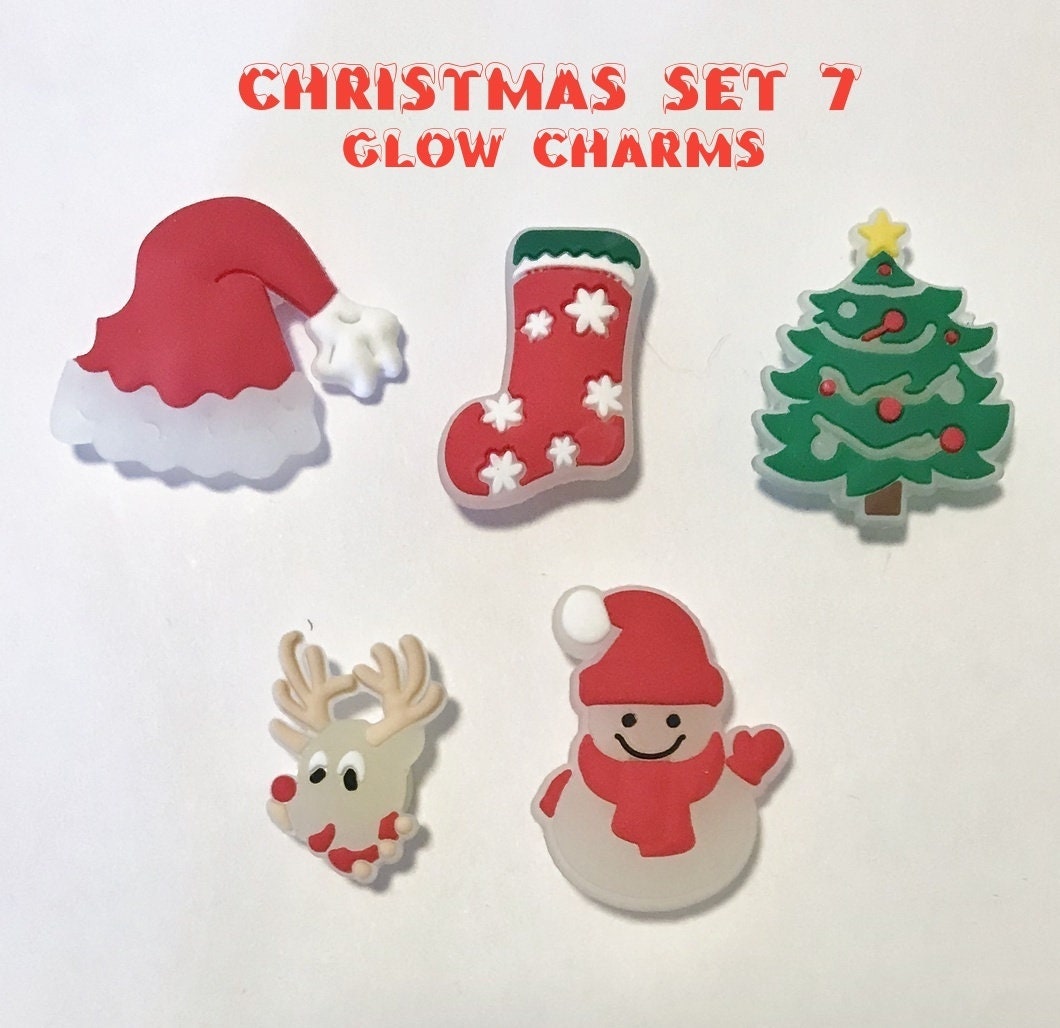 Christmas themed shoe charm sets-glow, reduced prices