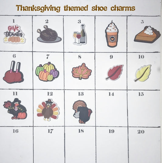 Thanksgiving themed shoe charms unbranded