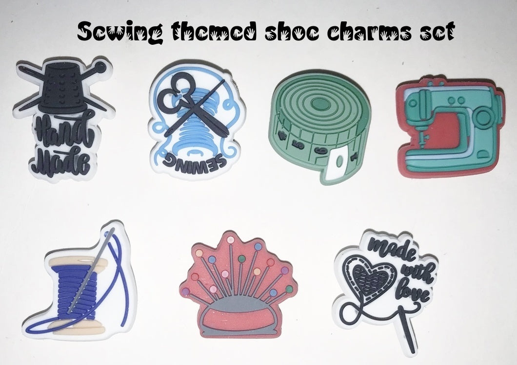 Sewing themed shoe charms unbranded