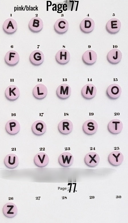 Pink alphabet jibbitz / croc charms