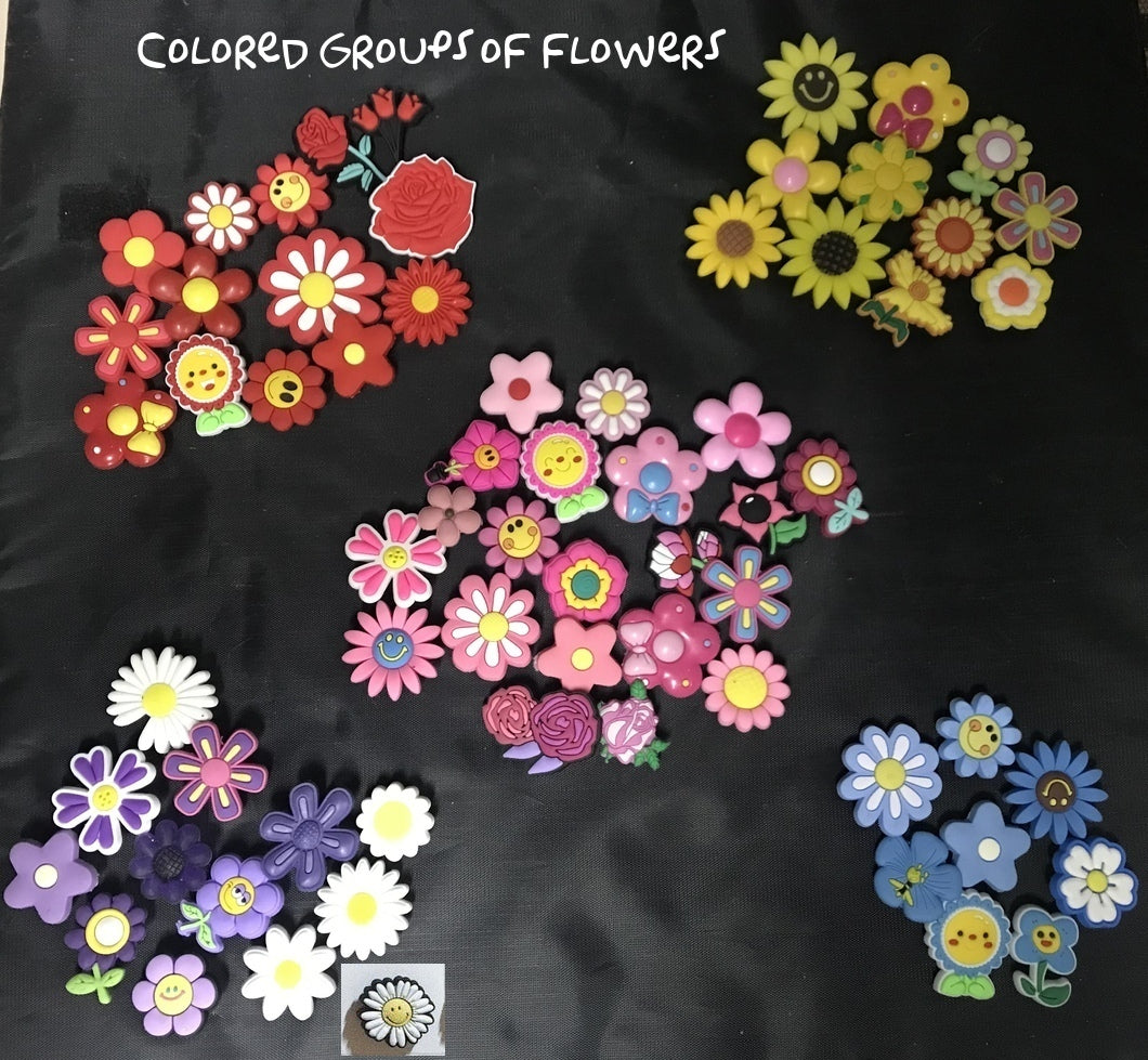 Flower lots by color, purple, yellow, pink, red, blue, white