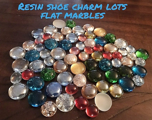 Resin marble shoe charm lots of 20, bling, sparkly, glass